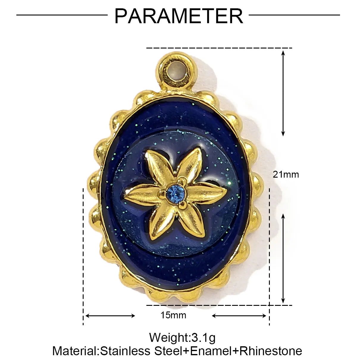 Stainless Steel Stone Necklace Pendant - TarotCats Co.