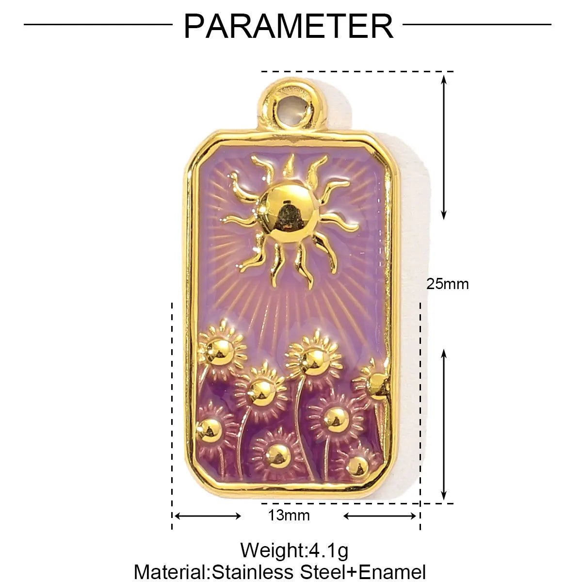 Stainless Steel Stone Necklace Pendant - TarotCats Co.