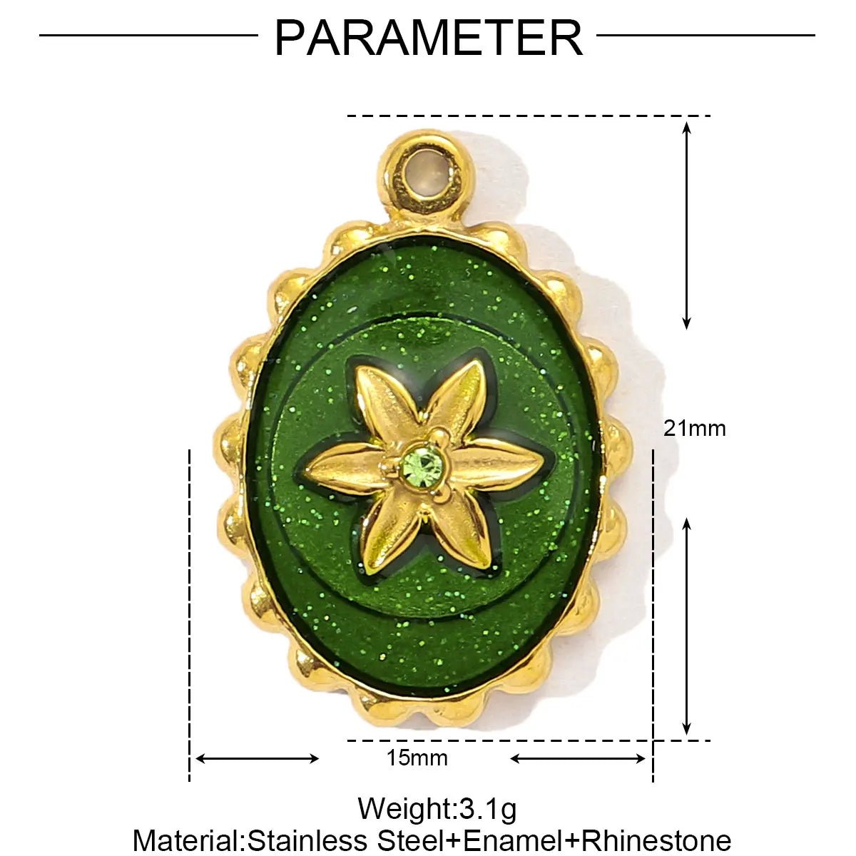 Stainless Steel Stone Necklace Pendant - TarotCats Co.