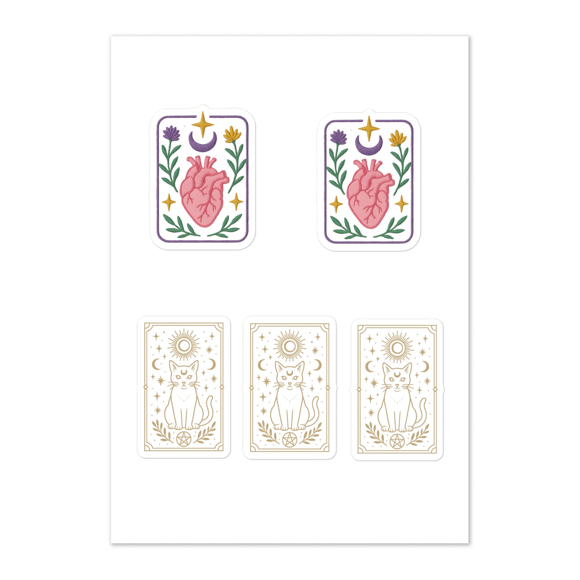 The Sacred Heart - Kiss Cut Stickers - TarotCats Co.