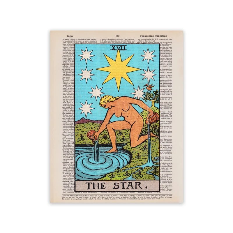 The Star Sun Tarot Vintage Posters Major Arcana Canvas Wall Art Print Featuring Magician Sun Lovers Priestess - TarotCats Co.