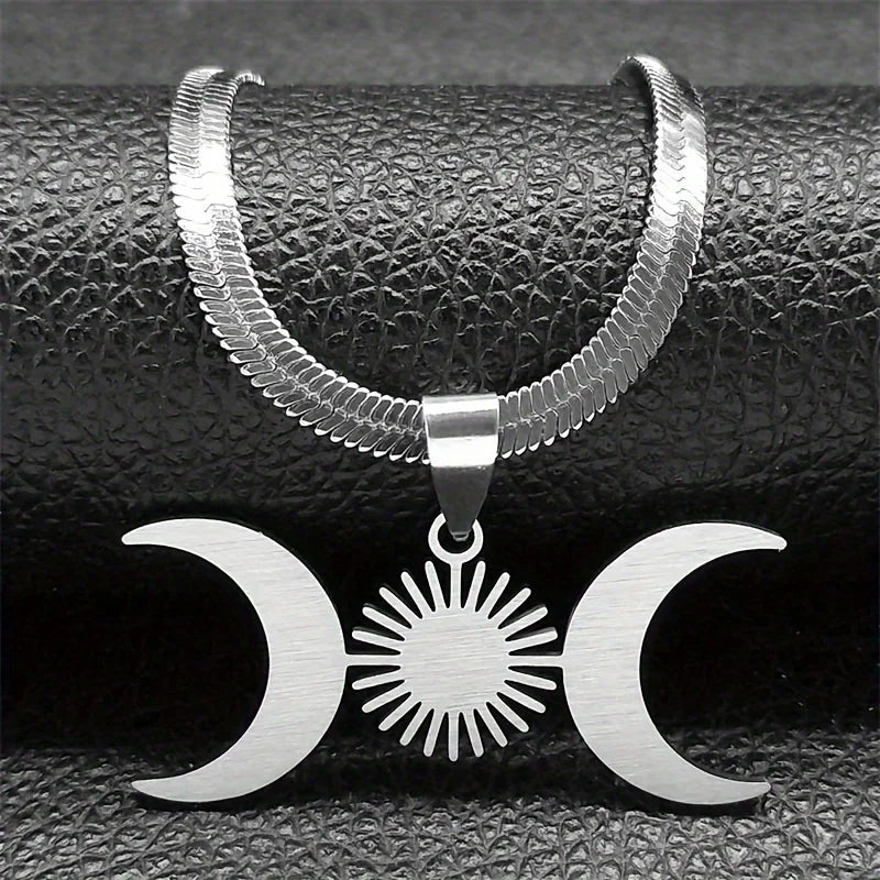 Triple Greek Moon Necklace - TarotCats Co.