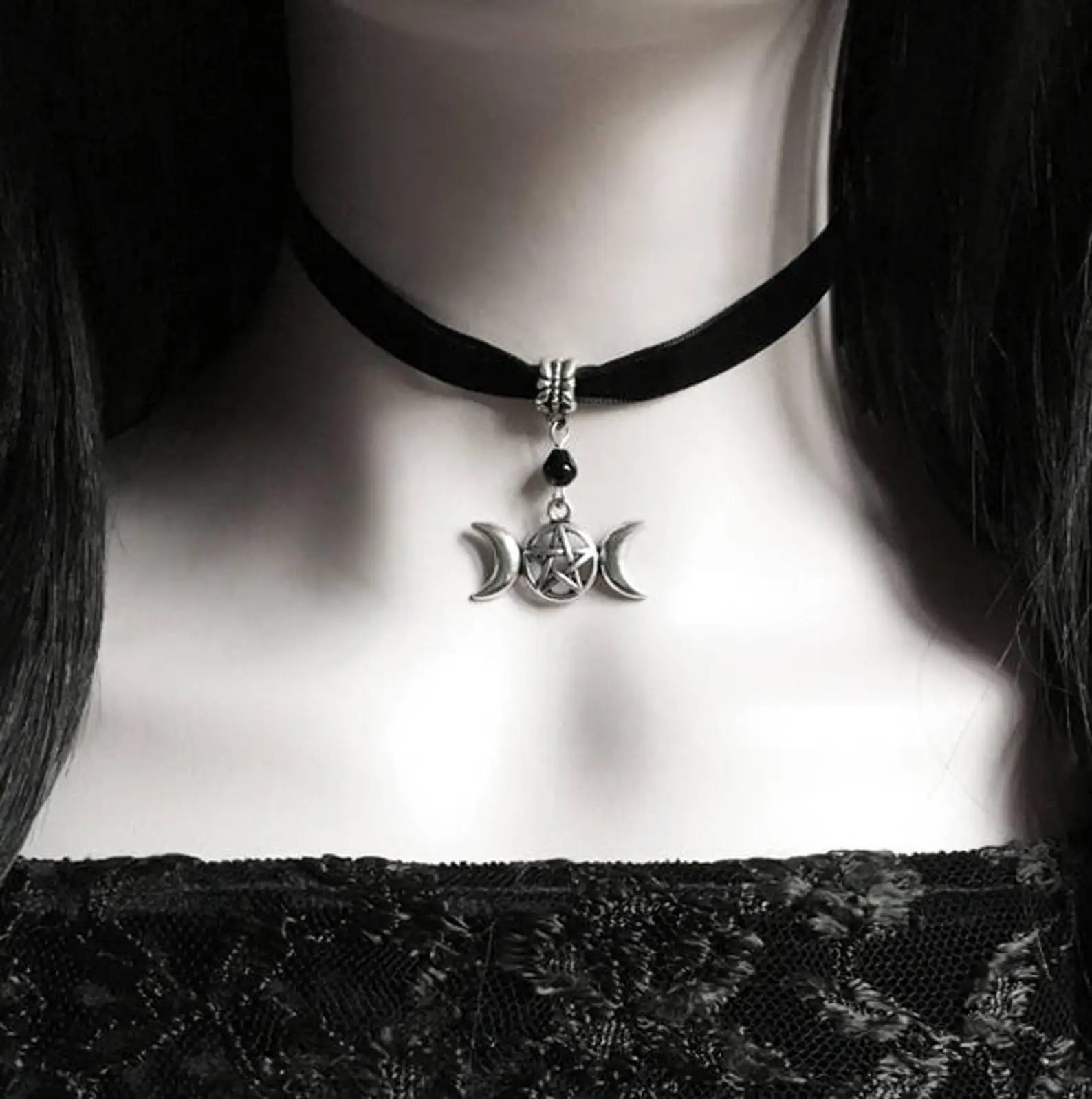 Triple Moon Choker Necklace - TarotCats Co.