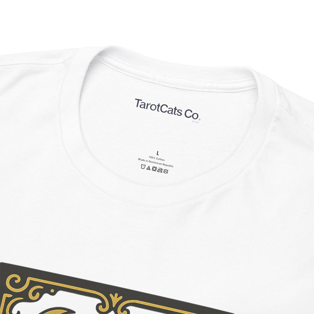 Vintage Black Cat Tee Unisex Heavy Cotton Tee With Celestial Backdrop Design For Cat Lovers And Astrology Enthusiasts - TarotCats Co.