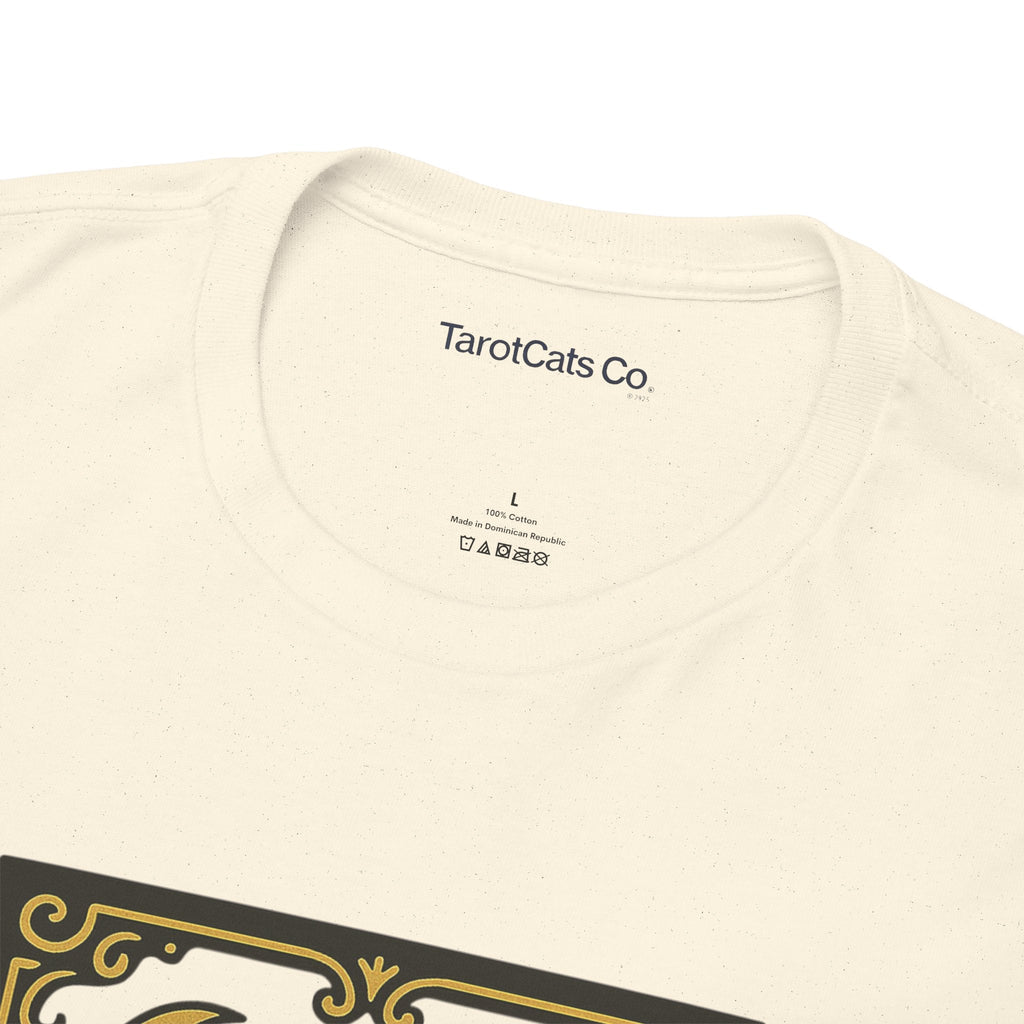 Vintage Black Cat Tee Unisex Heavy Cotton Tee With Celestial Backdrop Design For Cat Lovers And Astrology Enthusiasts - TarotCats Co.