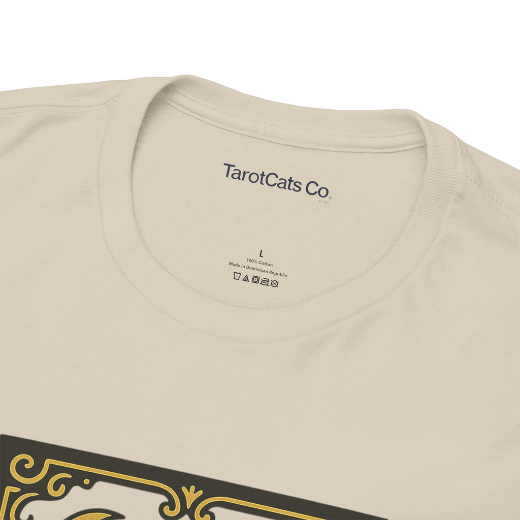 Vintage Black Cat Tee Unisex Heavy Cotton Tee With Celestial Backdrop Design For Cat Lovers And Astrology Enthusiasts - TarotCats Co.