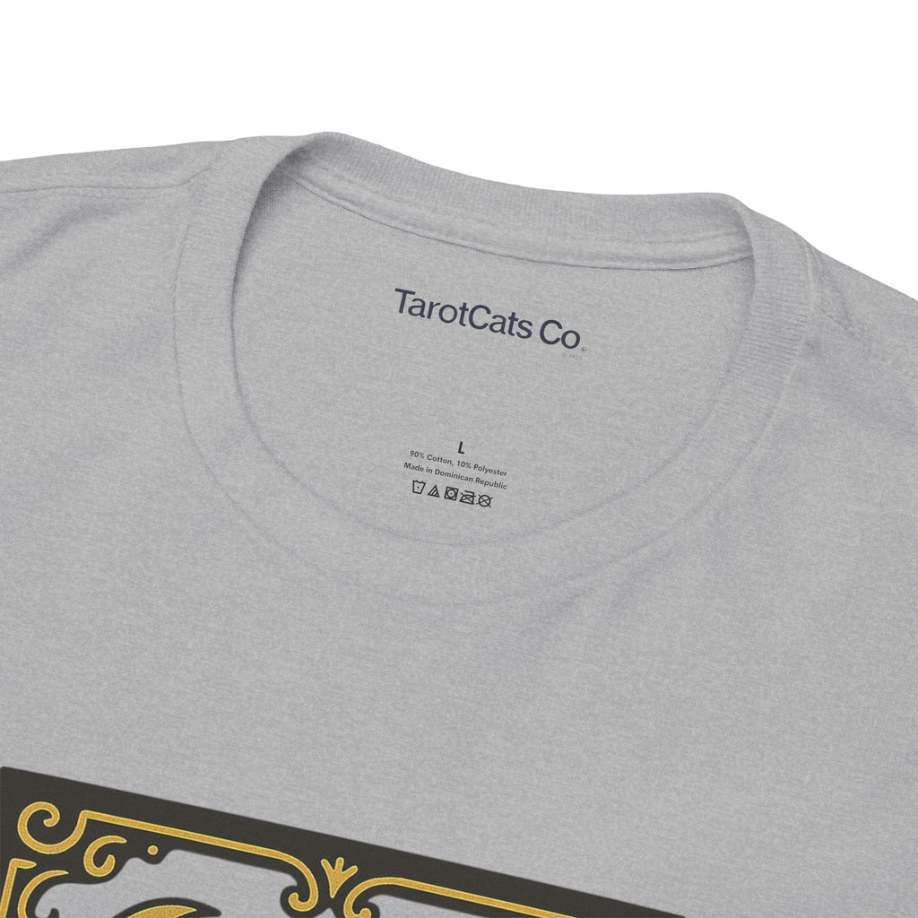 Vintage Black Cat Tee Unisex Heavy Cotton Tee With Celestial Backdrop Design For Cat Lovers And Astrology Enthusiasts - TarotCats Co.